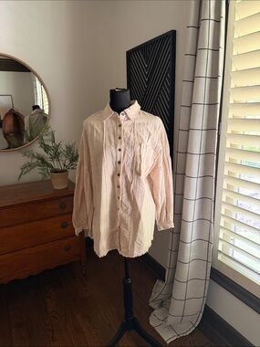 Listicle oatmeal linen button down medium